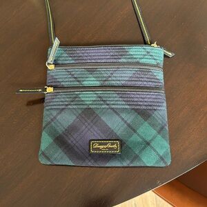 Dooney & Bourke Blue and Green Plaid Crossbody Bag